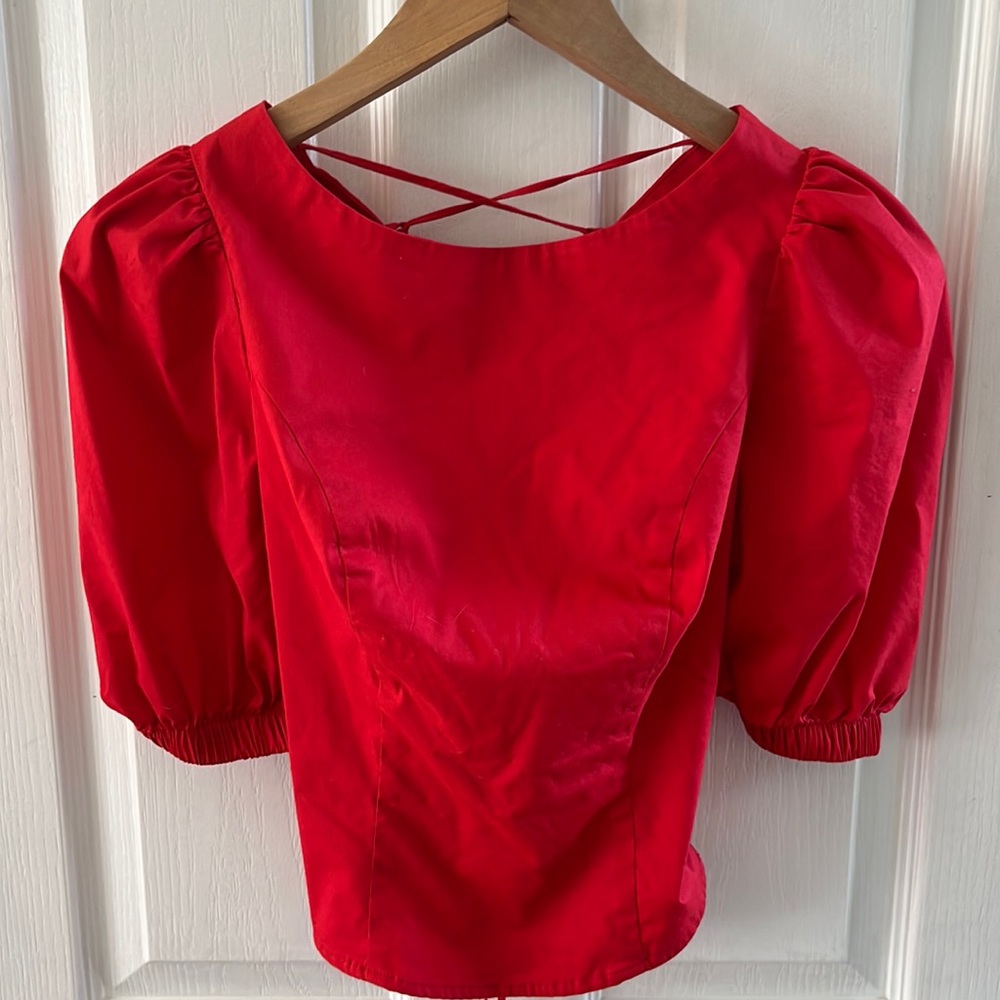 Urban Outfitters red short sleeve blouse, XSP